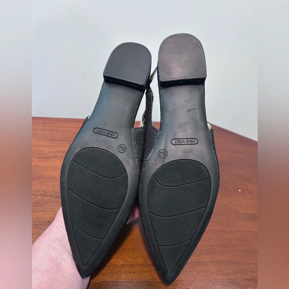 Nine West denim Babby pointy toe sling back flat 8M - Picture 12 of 14